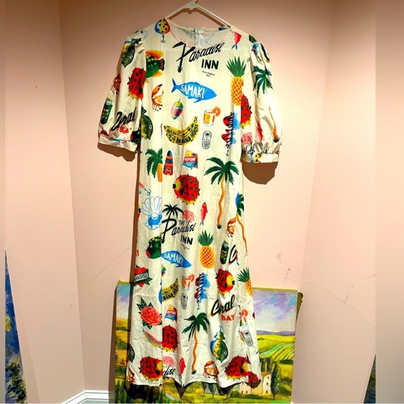 Alemais samaki puff sleeve midi Dress - Picture 5 of 6